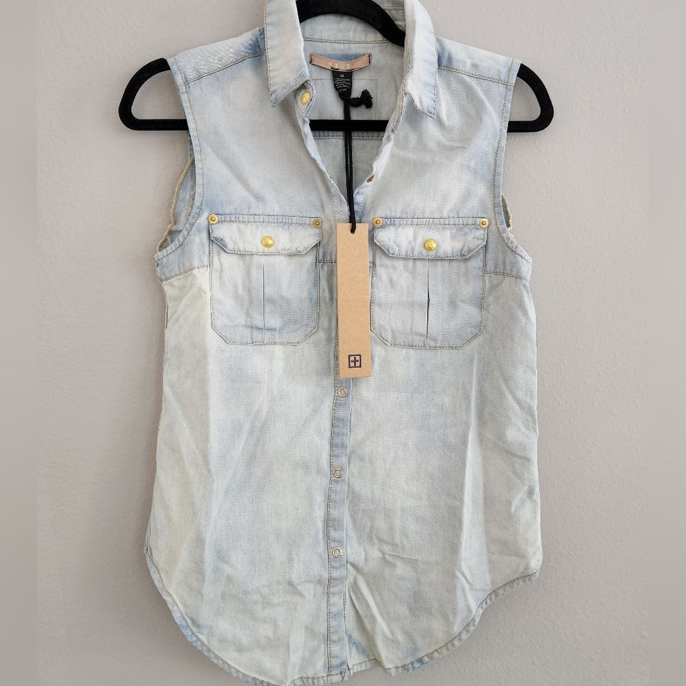 Ksubi Conquista Sleeveless Denim‎ Shirt | Size XS